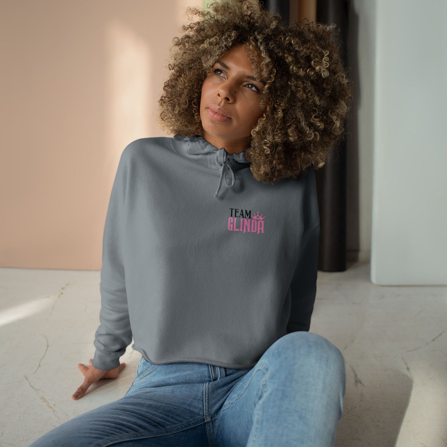 Team Glinda Crop Hoodie - Stylish Bulk Hoodie, Unique Gym Wear, Trendy Fashion Sweatshirt, Gift for Friends, Motivational Apparel