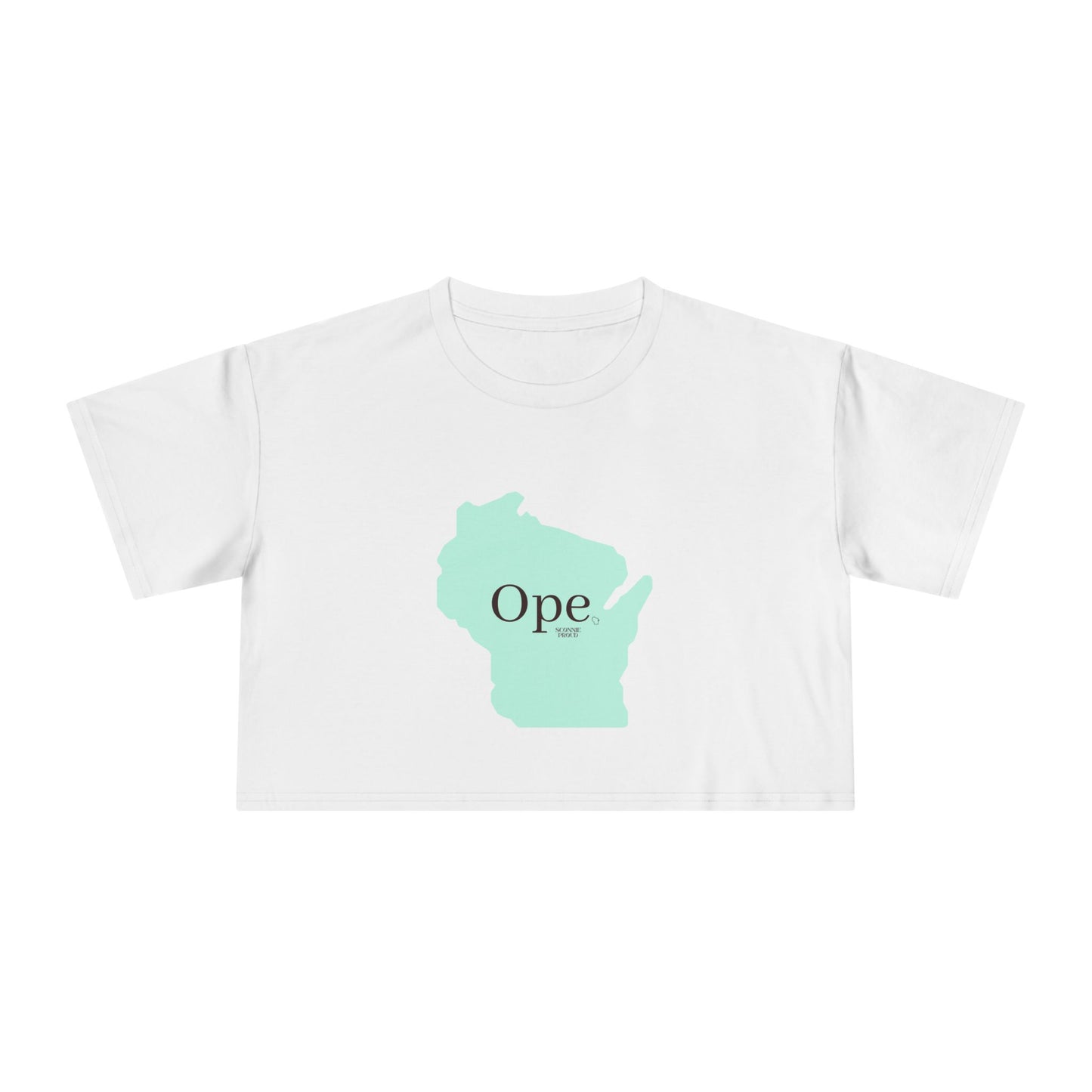 Wisconsin Ope Women's Crop Tee, Trendy Tee for Summer, Perfect Gift for Locals, Casual Fashion, Great for Holidays