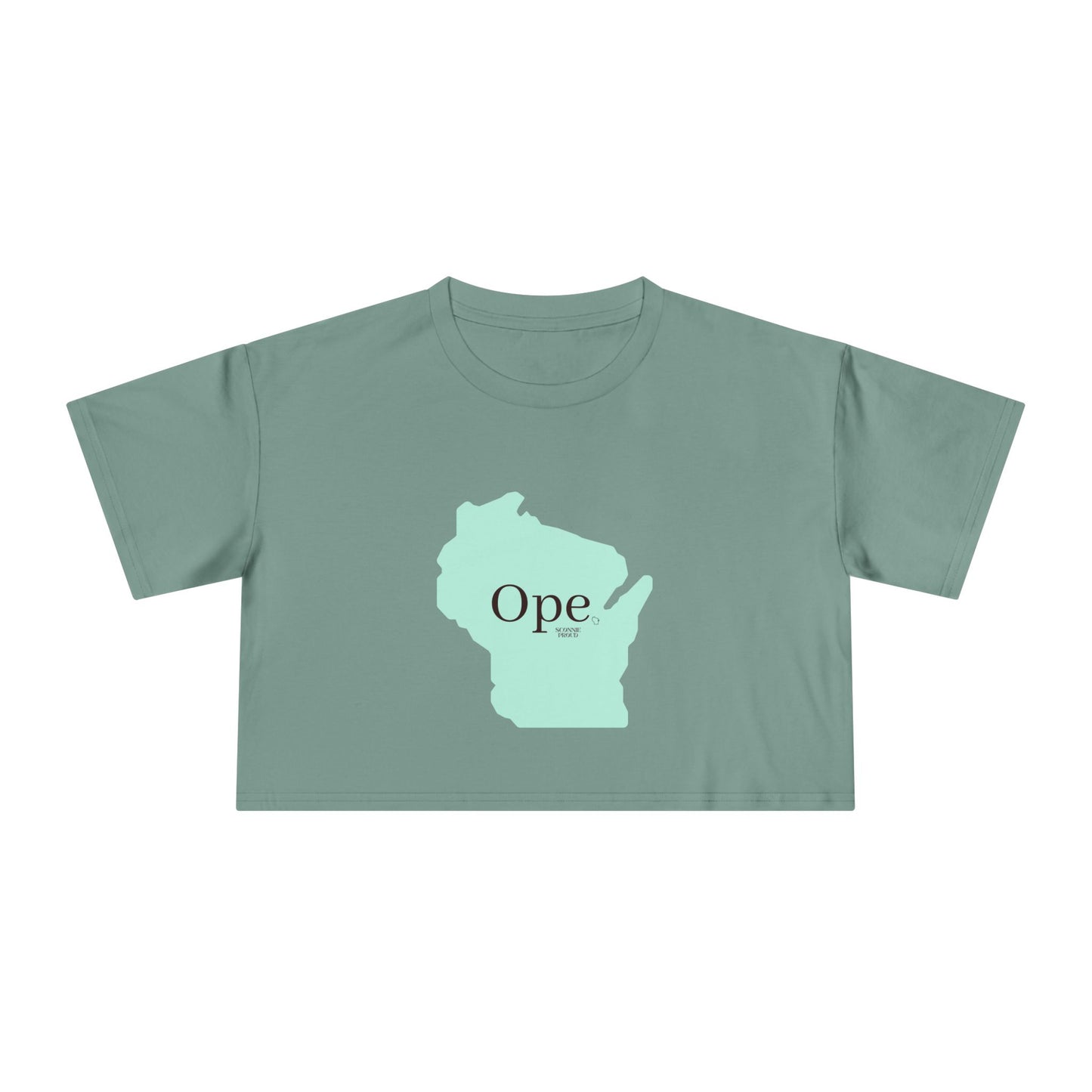 Wisconsin Ope Women's Crop Tee, Trendy Tee for Summer, Perfect Gift for Locals, Casual Fashion, Great for Holidays