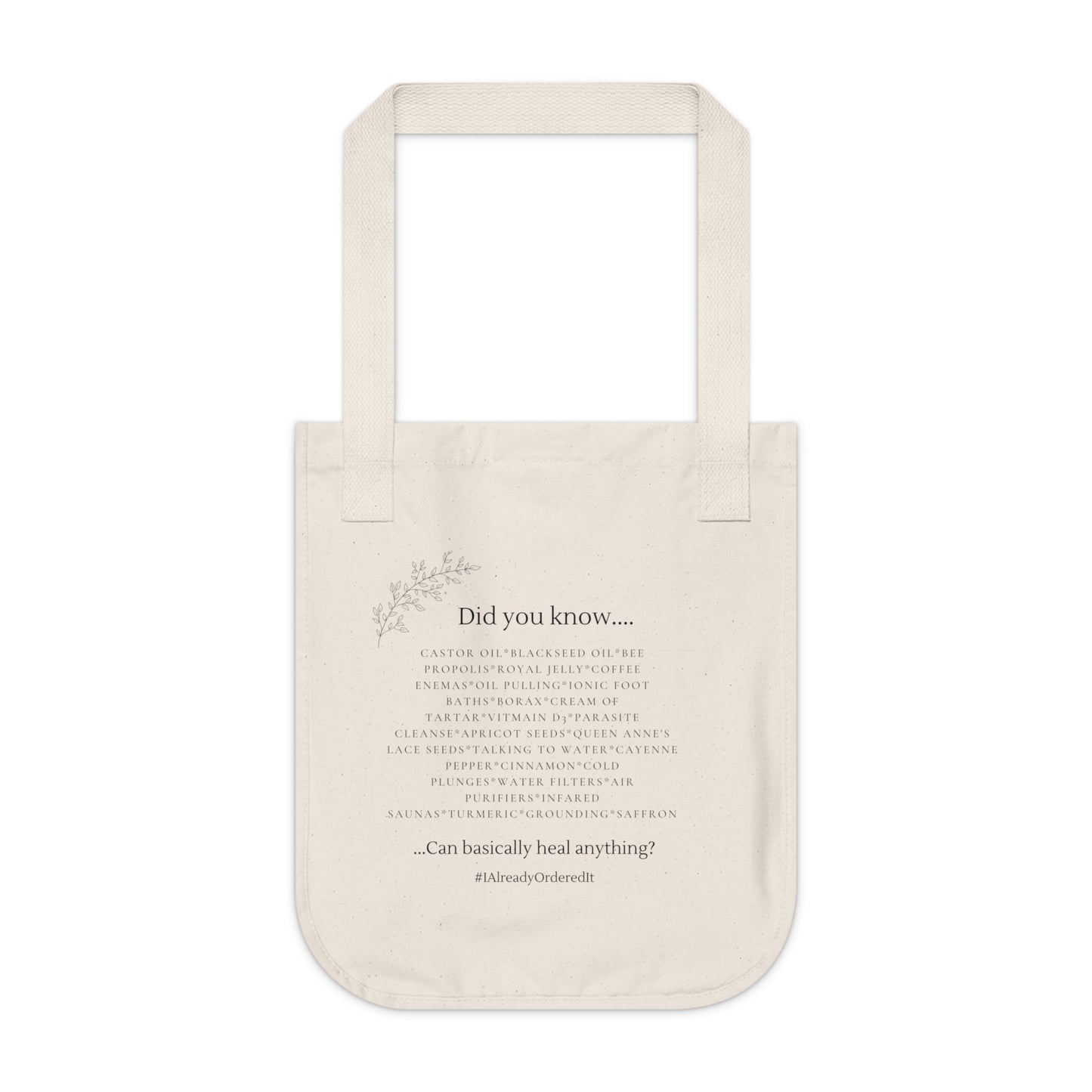 Organic Canvas Tote Bag