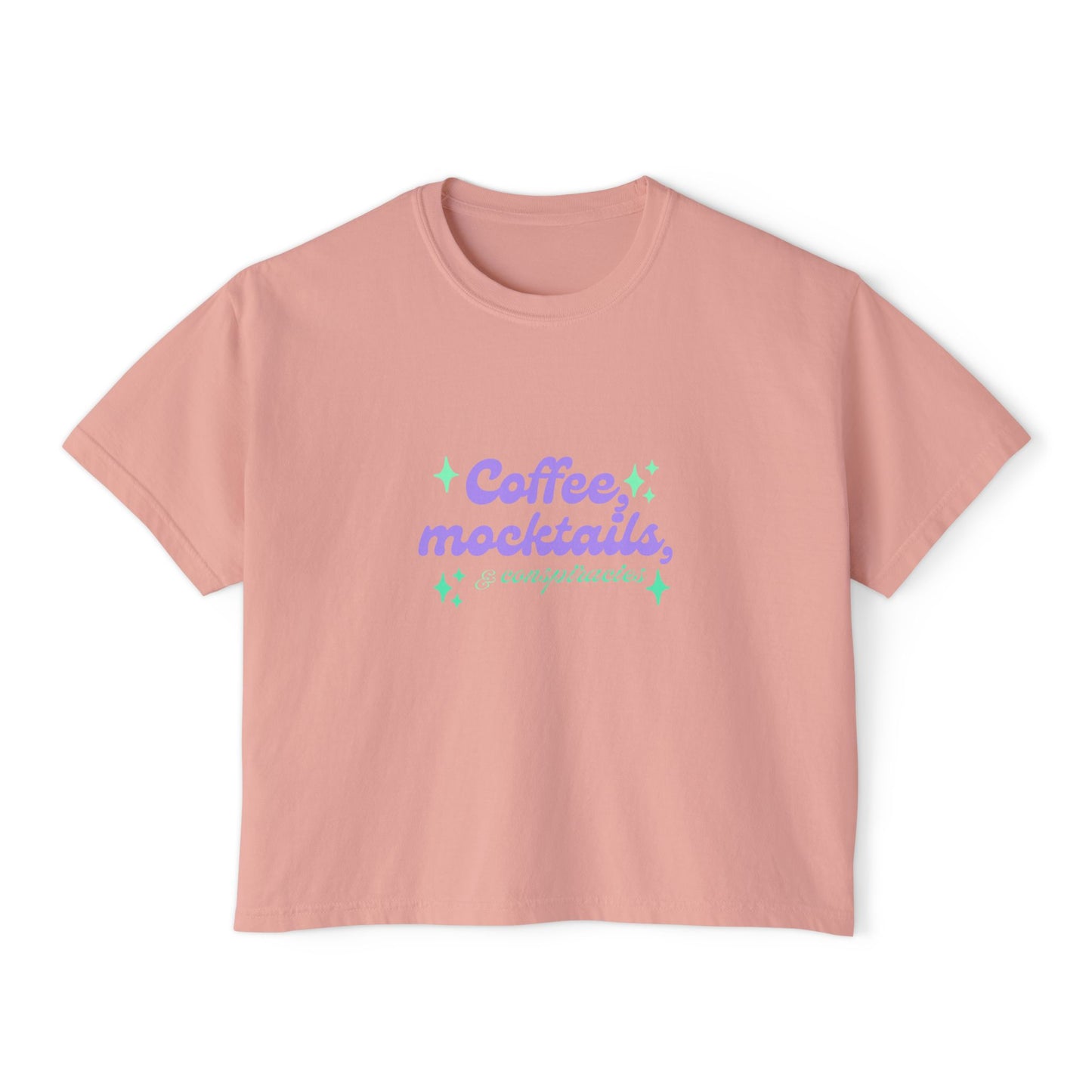 Coffee Mocktails Women's Boxy Tee, Casual T-Shirt, Summer Outfit, Gift for Coffee Lovers, Trendy Top