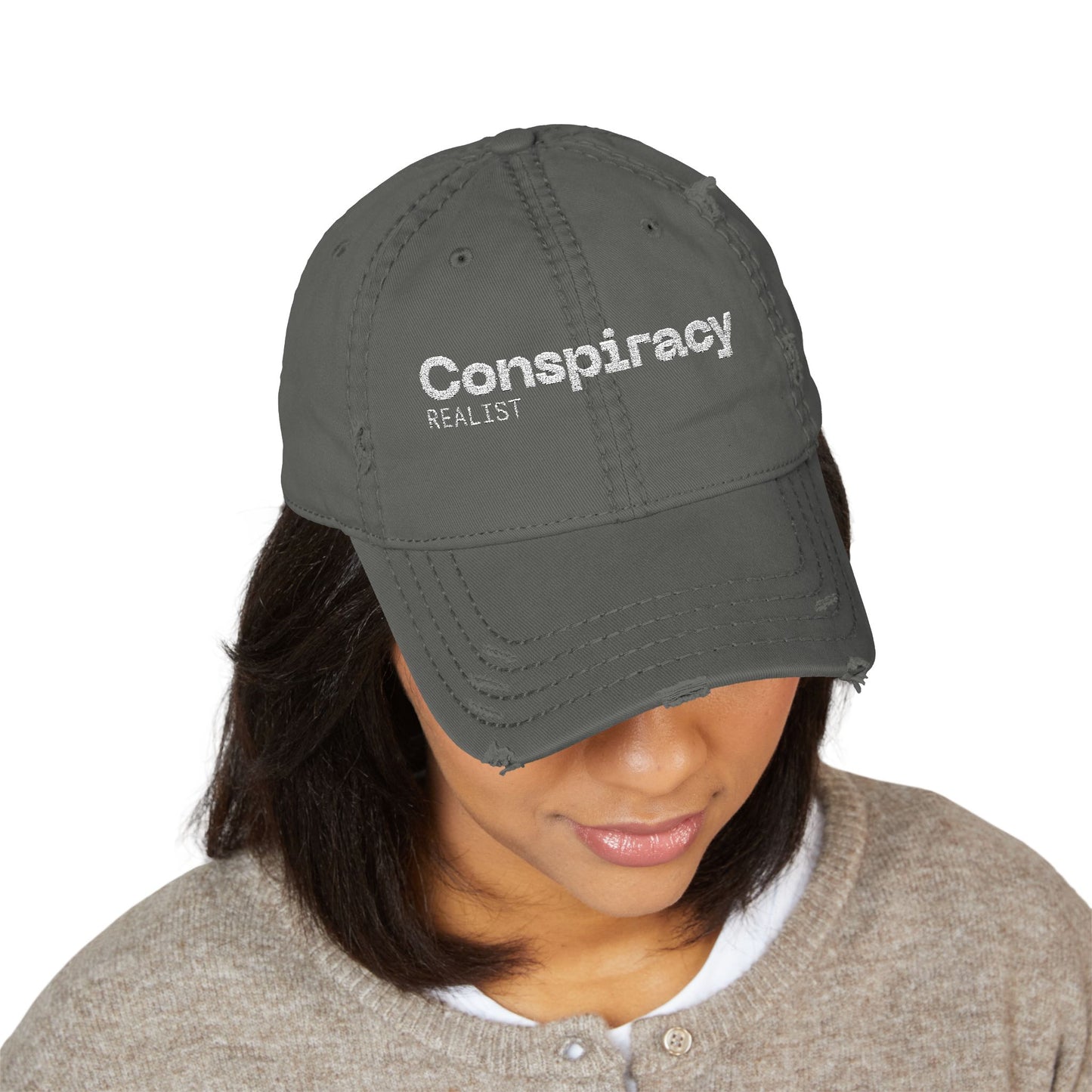 Distressed Dad Hat - Conspiracy Realist, My Tinfoil Hat - Casual Cap, Outdoor Hat, Gift for Dads, Funny Headwear, Trendy Fashion
