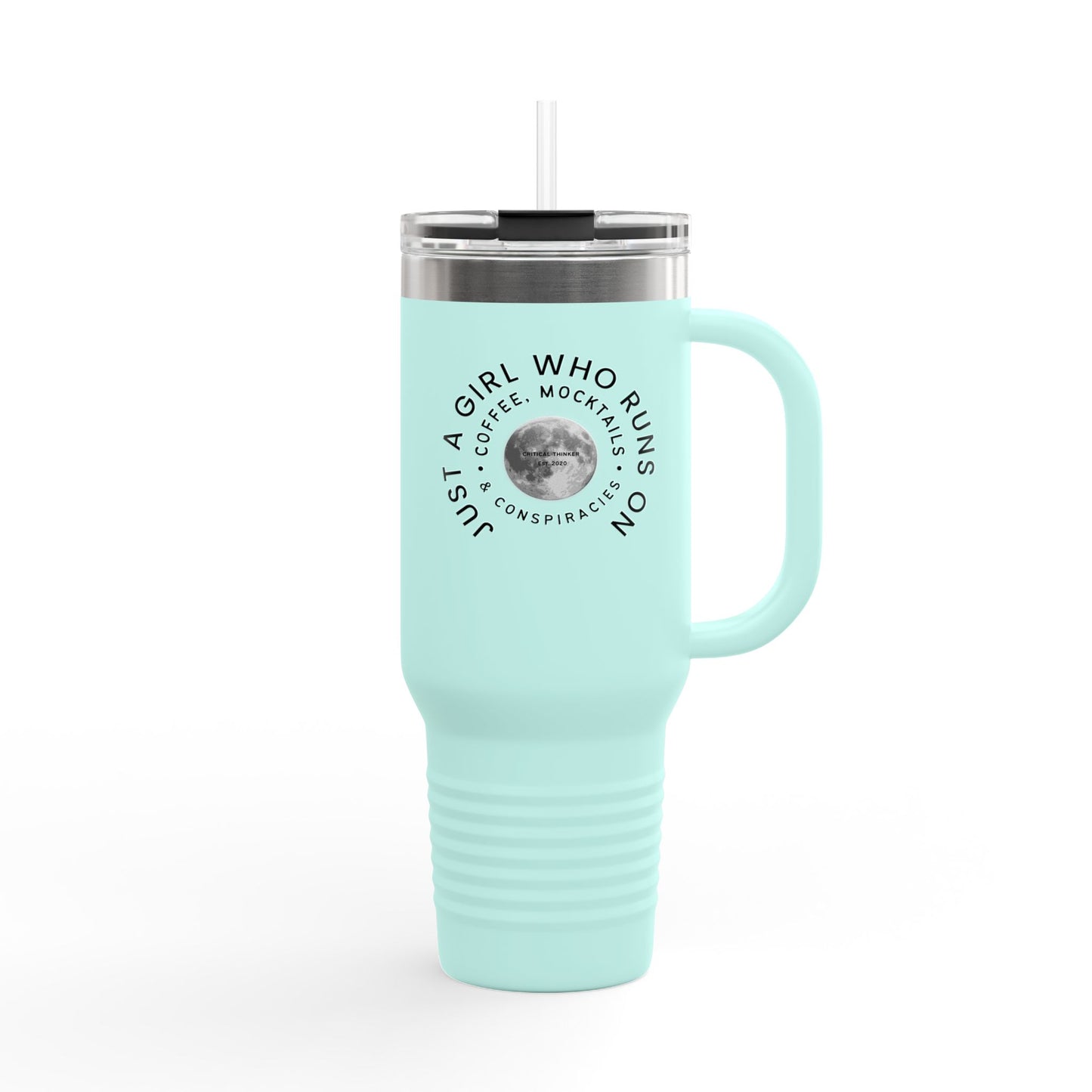 Insulated Travel Mug: Just a Girl Who Runs on Coffee | 40oz, Travel Mug, Stainless Steel, Gift for Coffee Lovers, Stylish Hydration, [...]