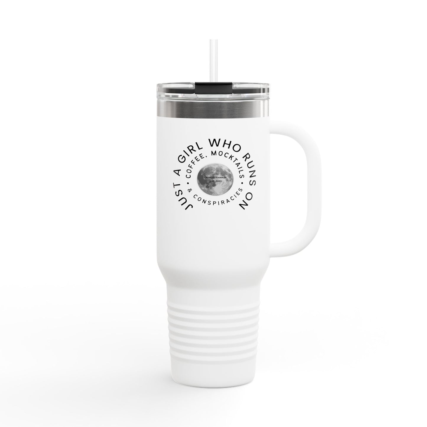 Insulated Travel Mug: Just a Girl Who Runs on Coffee | 40oz, Travel Mug, Stainless Steel, Gift for Coffee Lovers, Stylish Hydration, [...]