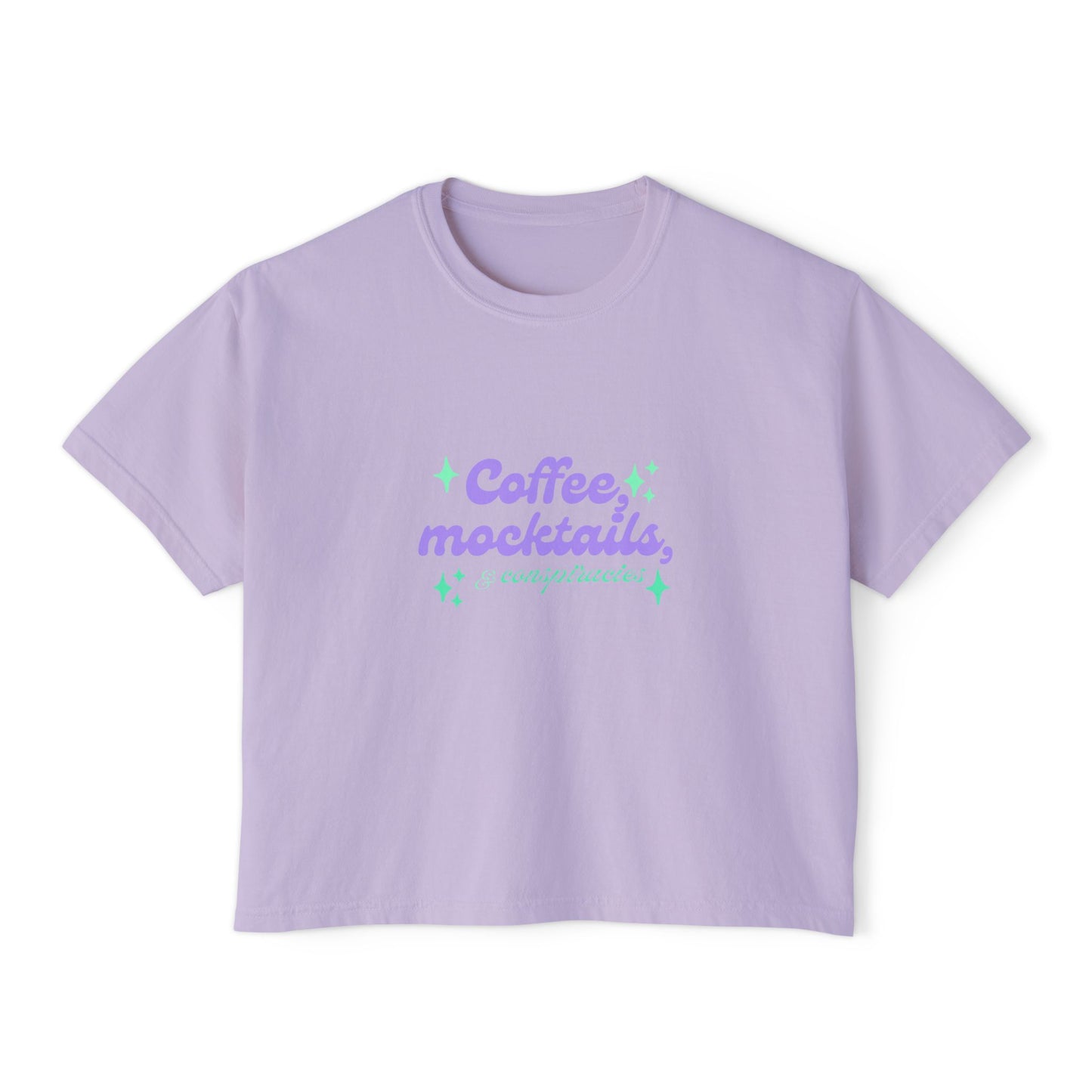 Coffee Mocktails Women's Boxy Tee, Casual T-Shirt, Summer Outfit, Gift for Coffee Lovers, Trendy Top