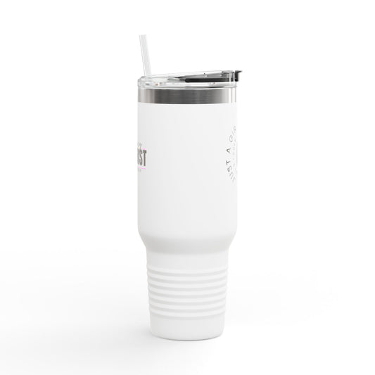 Insulated Travel Mug: Just a Girl Who Runs on Coffee | 40oz, Travel Mug, Stainless Steel, Gift for Coffee Lovers, Stylish Hydration, [...]