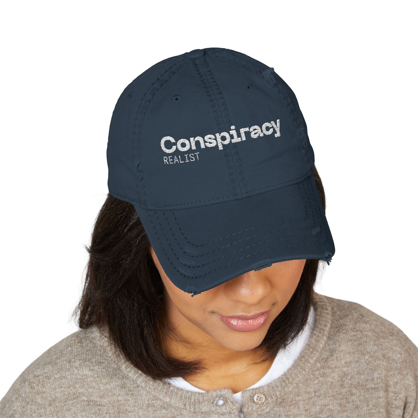 Distressed Dad Hat - Conspiracy Realist, My Tinfoil Hat - Casual Cap, Outdoor Hat, Gift for Dads, Funny Headwear, Trendy Fashion