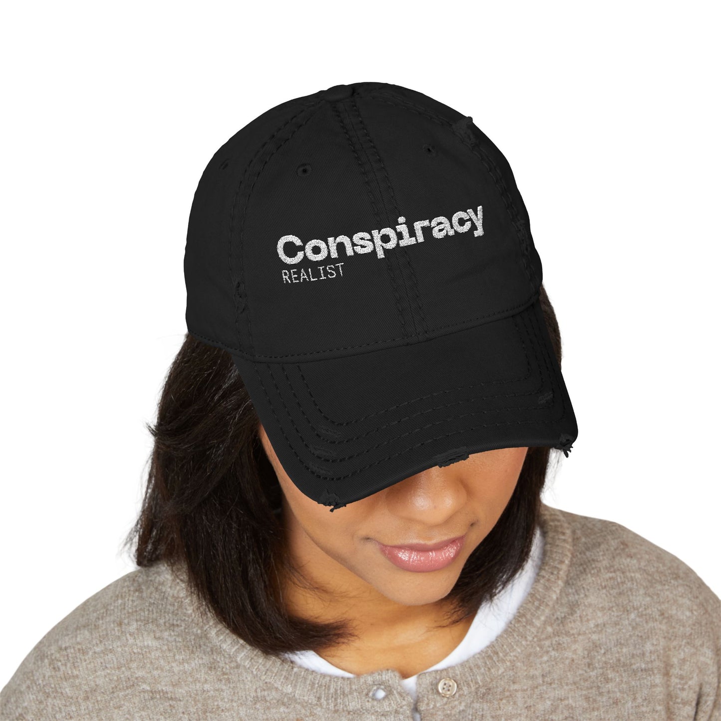 Distressed Dad Hat - Conspiracy Realist, My Tinfoil Hat - Casual Cap, Outdoor Hat, Gift for Dads, Funny Headwear, Trendy Fashion