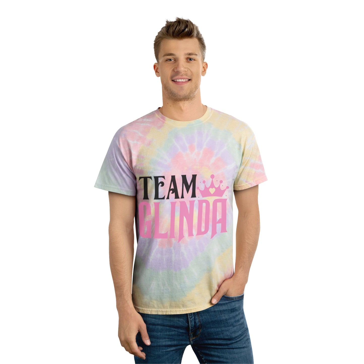 Team Glinda Tie-Dye Tee - Trendy Spiral T-Shirt, Festival Outfit, Gift for Fans, Spring/Summer Essential, Cute Casual Wear
