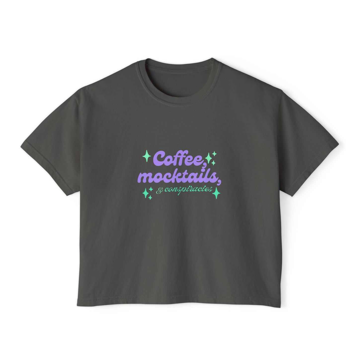 Coffee Mocktails Women's Boxy Tee, Casual T-Shirt, Summer Outfit, Gift for Coffee Lovers, Trendy Top